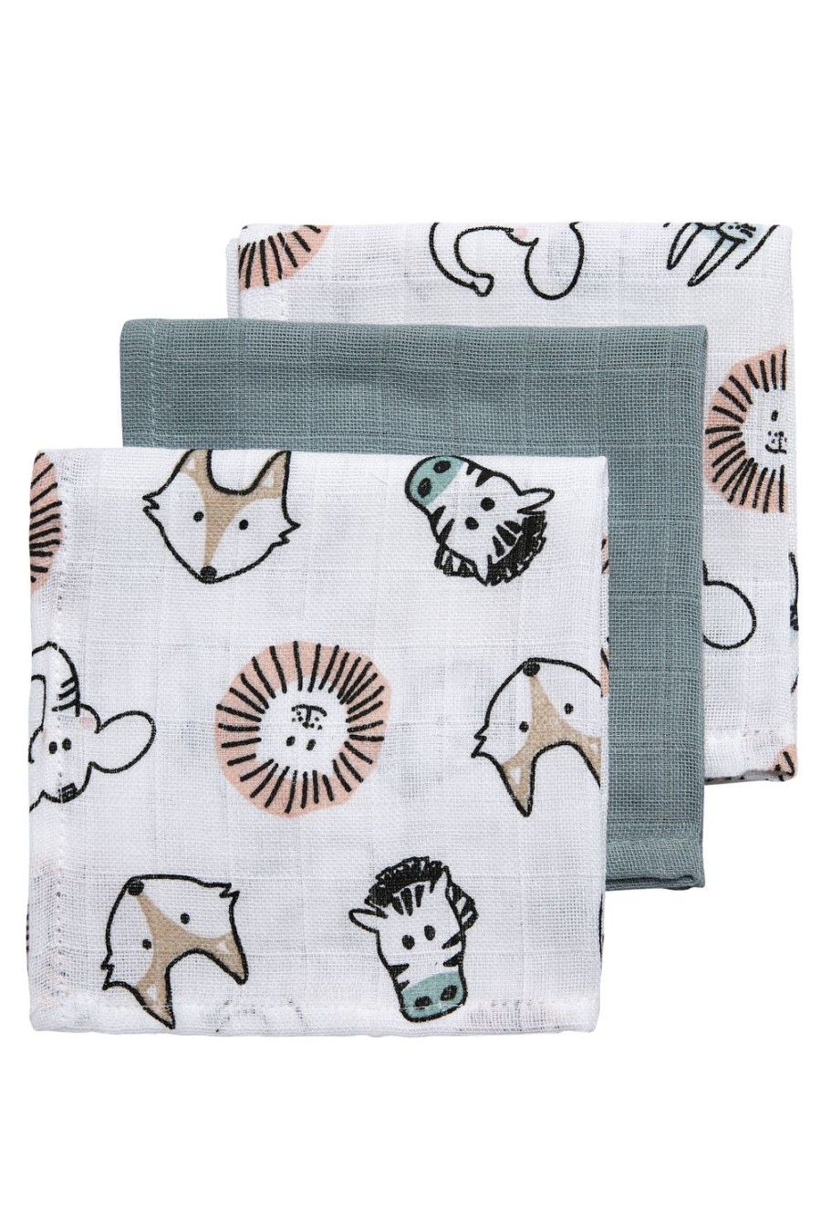 Verzorgen Meyco Baby | Monddoekjes 3-Pack Hydrofiel Animal - Multicolour - 30X30Cm