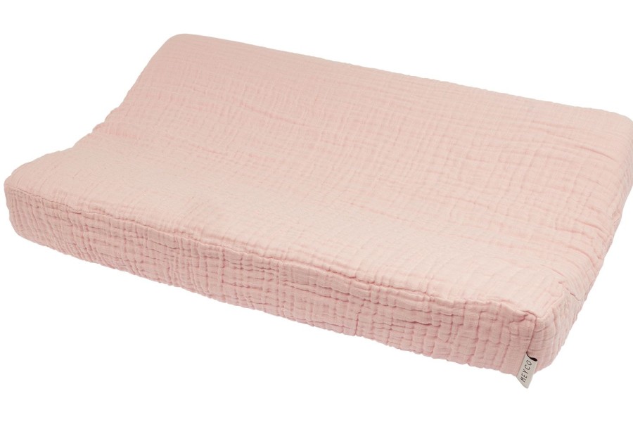 Verzorgen Meyco Baby | Aankleedkussenhoes Pre-Washed Hydrofiel Uni - Soft Pink - 50X70Cm