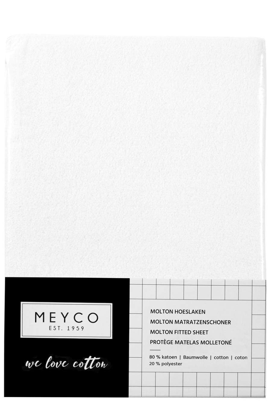 Slapen Meyco Baby | Molton Stretch Hoeslaken Ledikant Uni - White - 60X120Cm