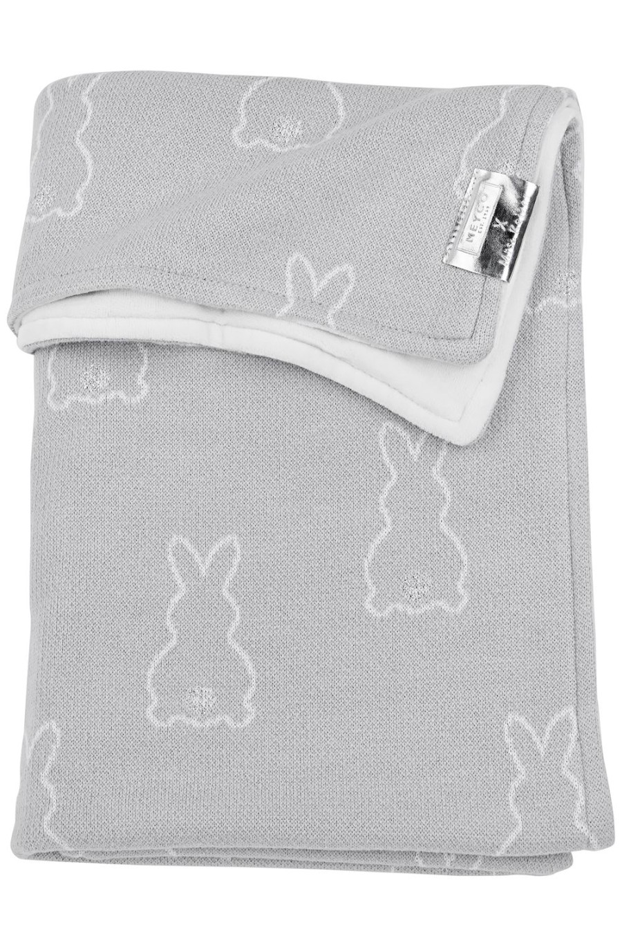 Slapen Meyco Baby | Wiegdeken Rabbit Velvet - Silver - 75X100Cm