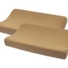 Verzorgen Meyco Baby | Aankleedkussenhoes 2-Pack Uni - Toffee - 50X70Cm