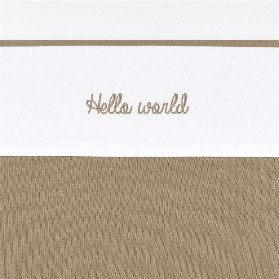 Slapen Meyco Baby | Wieglaken Hello World - Taupe - 75X100Cm