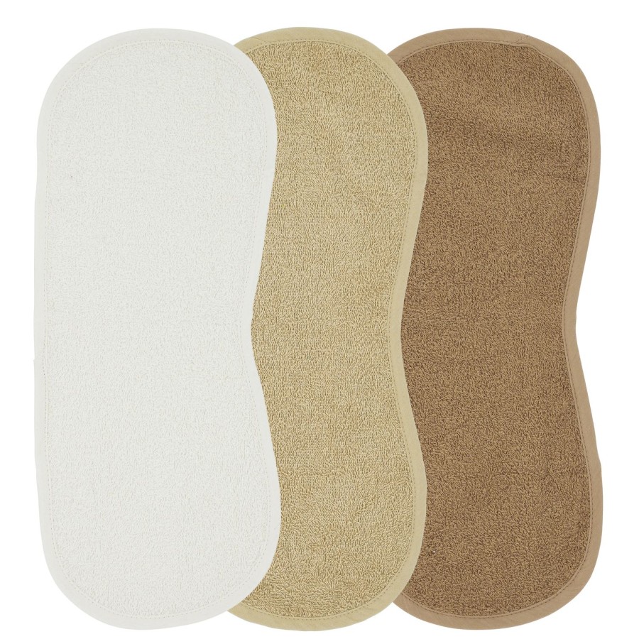 Verzorgen Meyco Baby | Spuugdoek 3-Pack Badstof Uni - Offwhite/Sand/Toffee - 53X20Cm