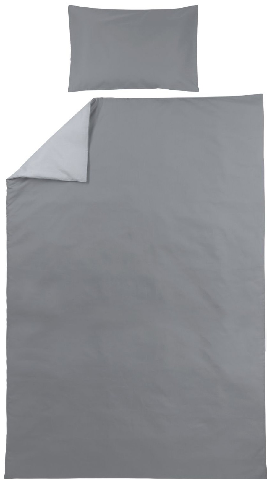 Slapen Meyco Baby | Dekbedovertrek Eenpersoons Uni - Grey/Light Grey - 140X200/220Cm