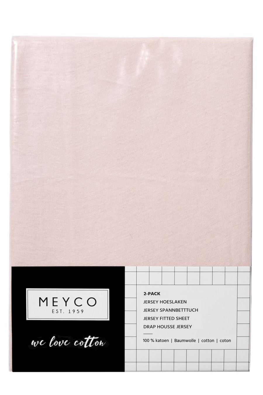 Slapen Meyco Baby | Hoeslaken Juniorbed 2-Pack Uni - Light Pink - 70X140/150Cm