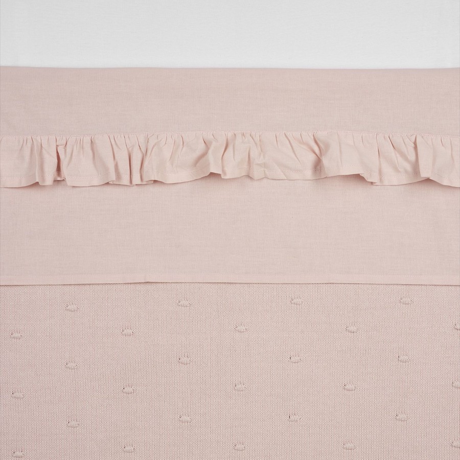 Slapen Meyco Baby | Ledikant Laken Ruffle - Soft Pink - 100X150Cm