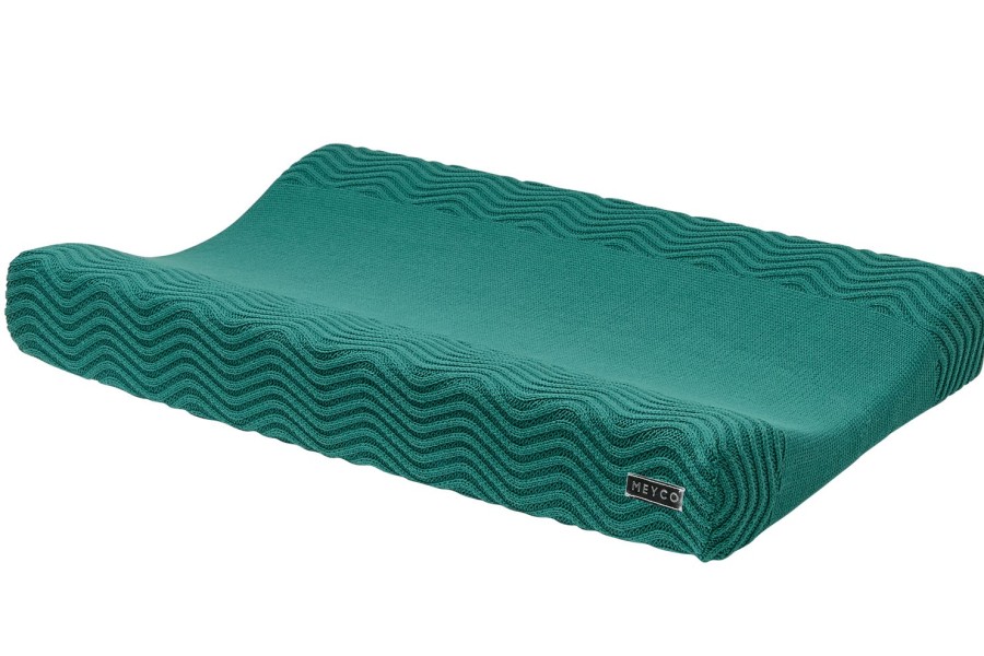 Verzorgen Meyco Baby | Aankleedkussenhoes Waves - Emerald Green - 50X70Cm