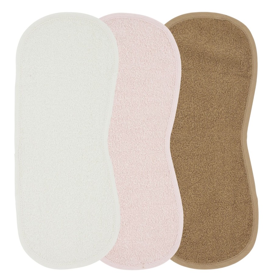 Verzorgen Meyco Baby | Spuugdoek 3-Pack Badstof Uni - Offwhite/Soft Pink/Toffee - 53X20Cm