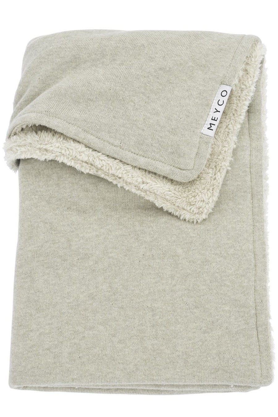 Slapen Meyco Baby | Wiegdeken Knit Basic Teddy - Sand Melange - 75X100Cm