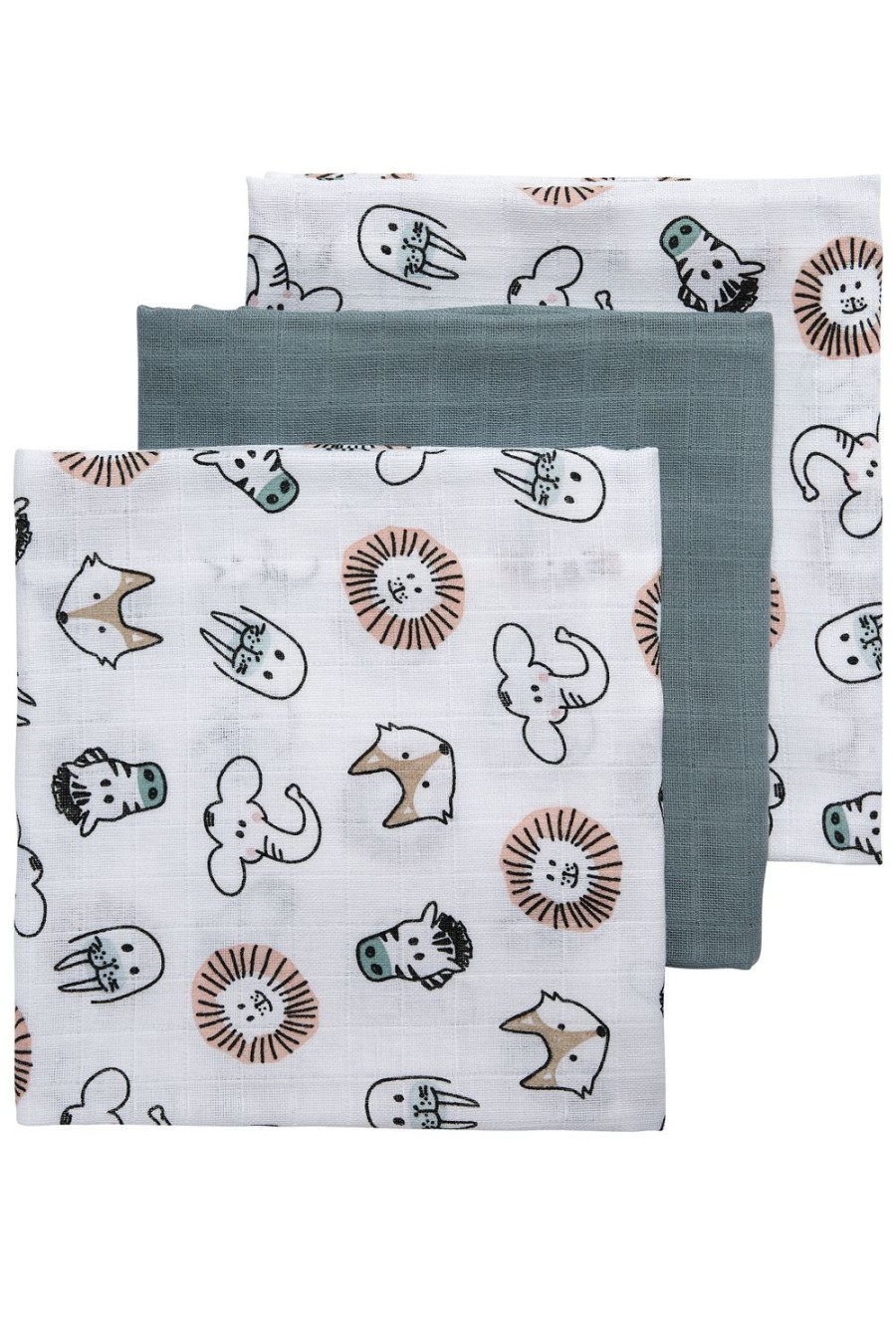 Verzorgen Meyco Baby | Hydrofiele Doeken 3-Pack Animal - Multicolour - 70X70Cm