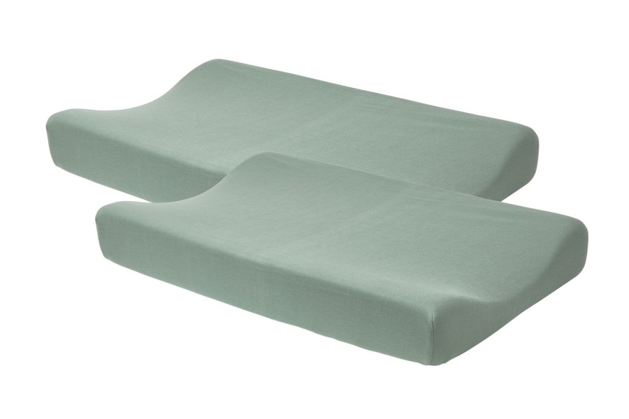 Verzorgen Meyco Baby | Aankleedkussenhoes 2-Pack Uni - Stone Green - 50X70Cm