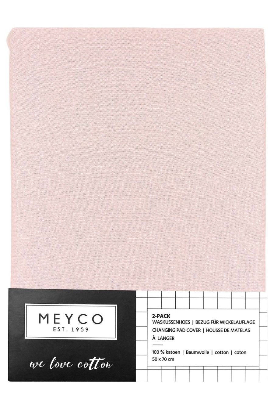 Verzorgen Meyco Baby | Aankleedkussenhoes 2-Pack Uni - Light Pink - 50X70Cm