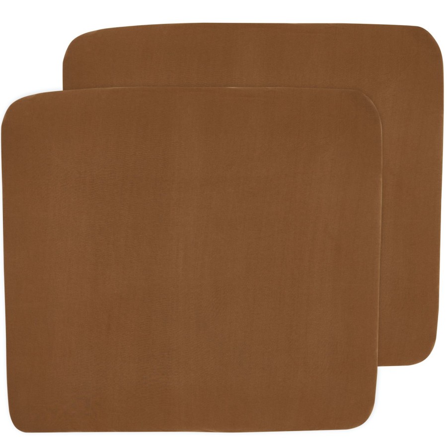 Verzorgen Meyco Baby | Aankleedkussenhoes 2-Pack Uni - Camel - 85X75Cm