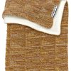 Slapen Meyco Baby | Ledikant Deken Block Mixed Velvet - Okergeel/Camel - 100X150Cm