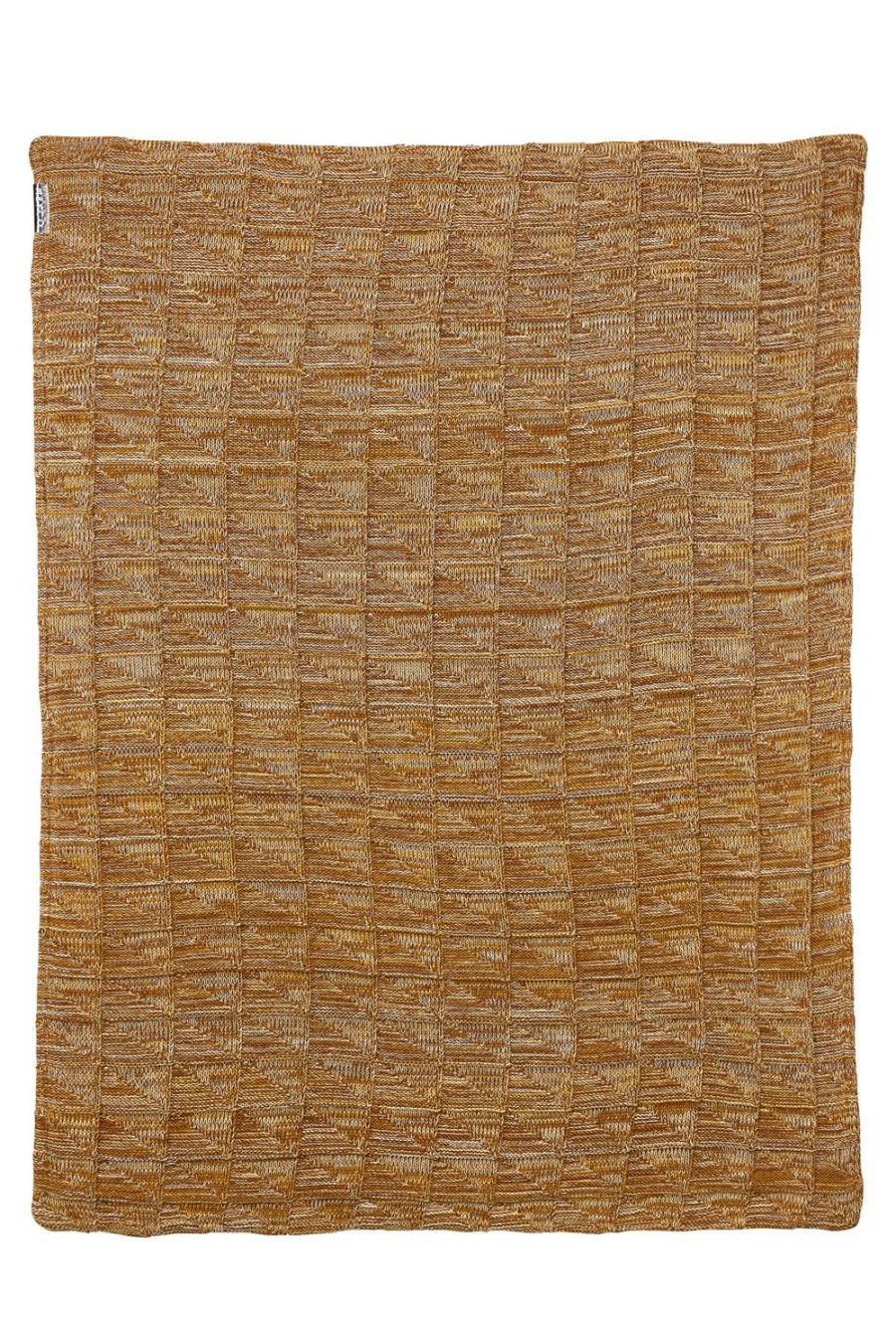 Slapen Meyco Baby | Ledikant Deken Block Mixed Velvet - Okergeel/Camel - 100X150Cm