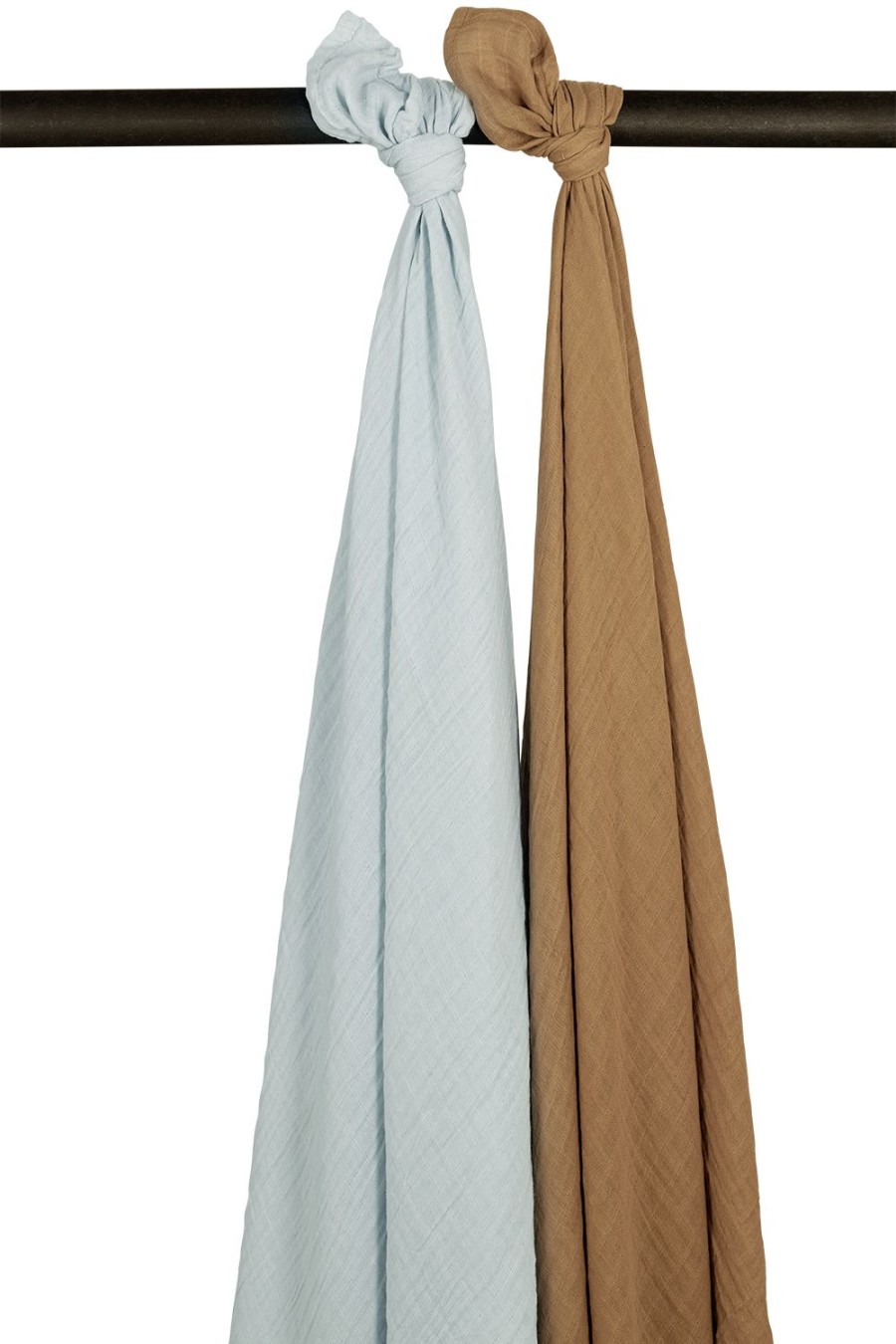 Verzorgen Meyco Baby | Swaddle 2-Pack Pre-Washed Hydrofiel Uni - Light Blue/Toffee - 120X120Cm