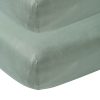 Slapen Meyco Baby | Hoeslaken Ledikant 2-Pack Uni - Stone Green - 60X120Cm