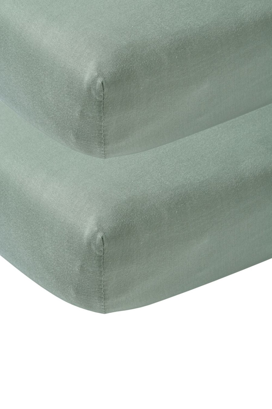 Slapen Meyco Baby | Hoeslaken Ledikant 2-Pack Uni - Stone Green - 60X120Cm