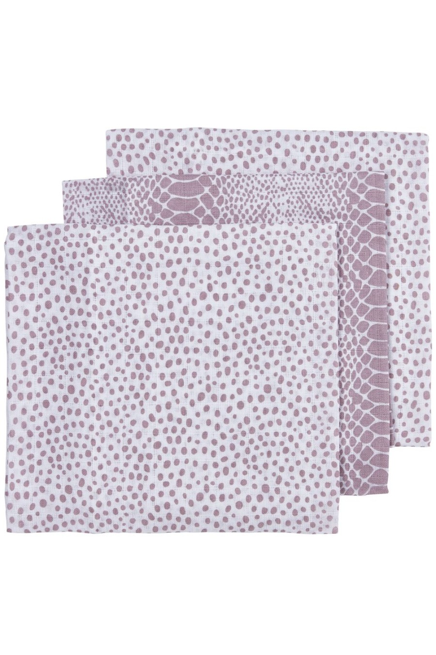 Verzorgen Meyco Baby | Hydrofiele Doeken 3-Pack Cheetah/Snake - Lilac - 70X70Cm