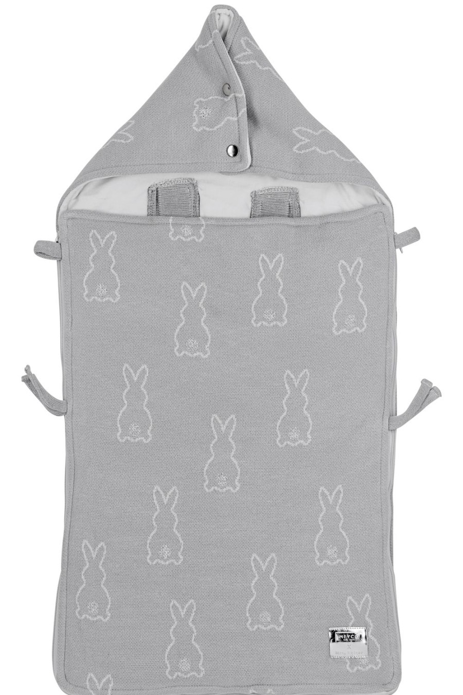 Onderweg Meyco Baby | Voetenzak Rabbit - Silver - 40X82Cm