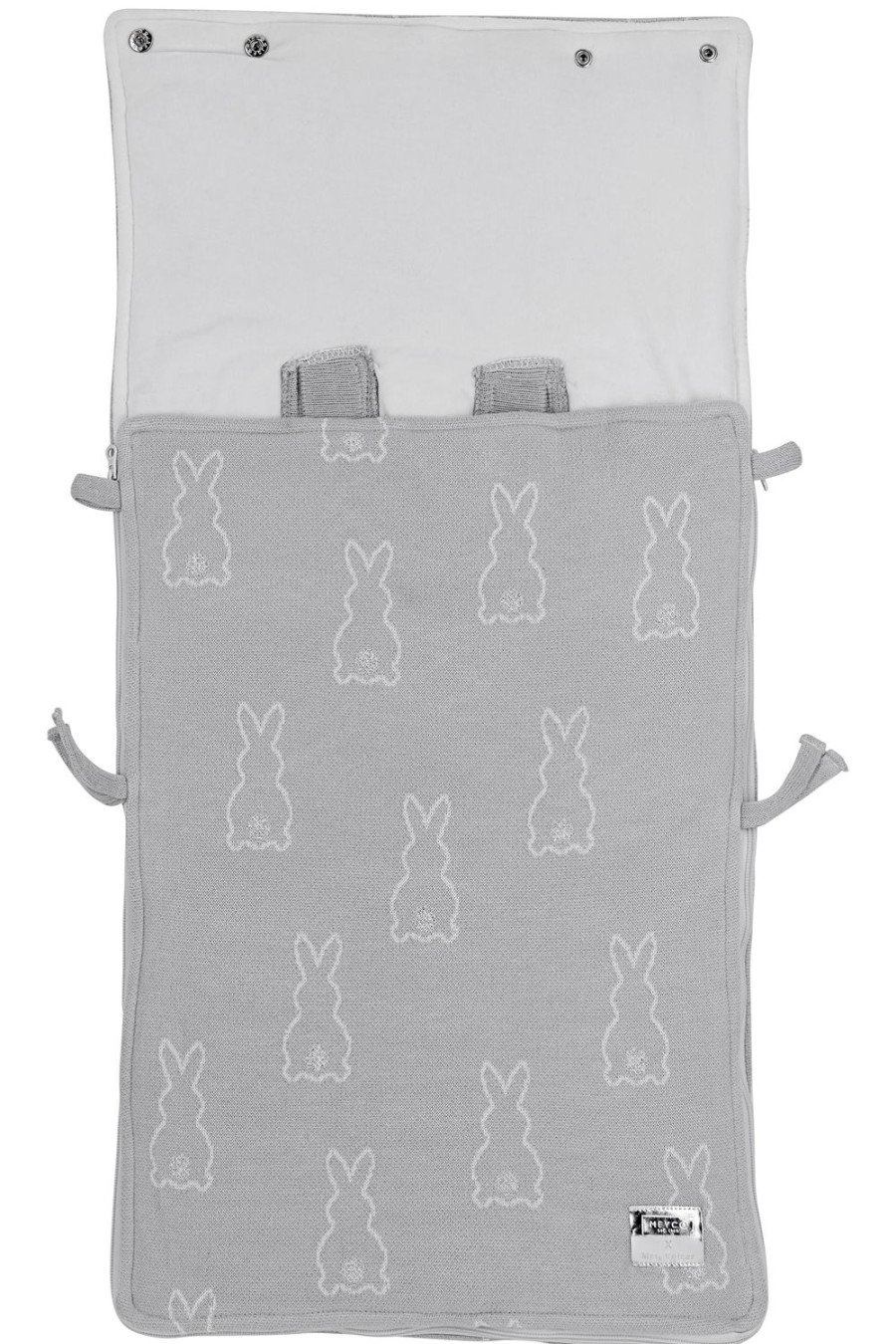 Onderweg Meyco Baby | Voetenzak Rabbit - Silver - 40X82Cm