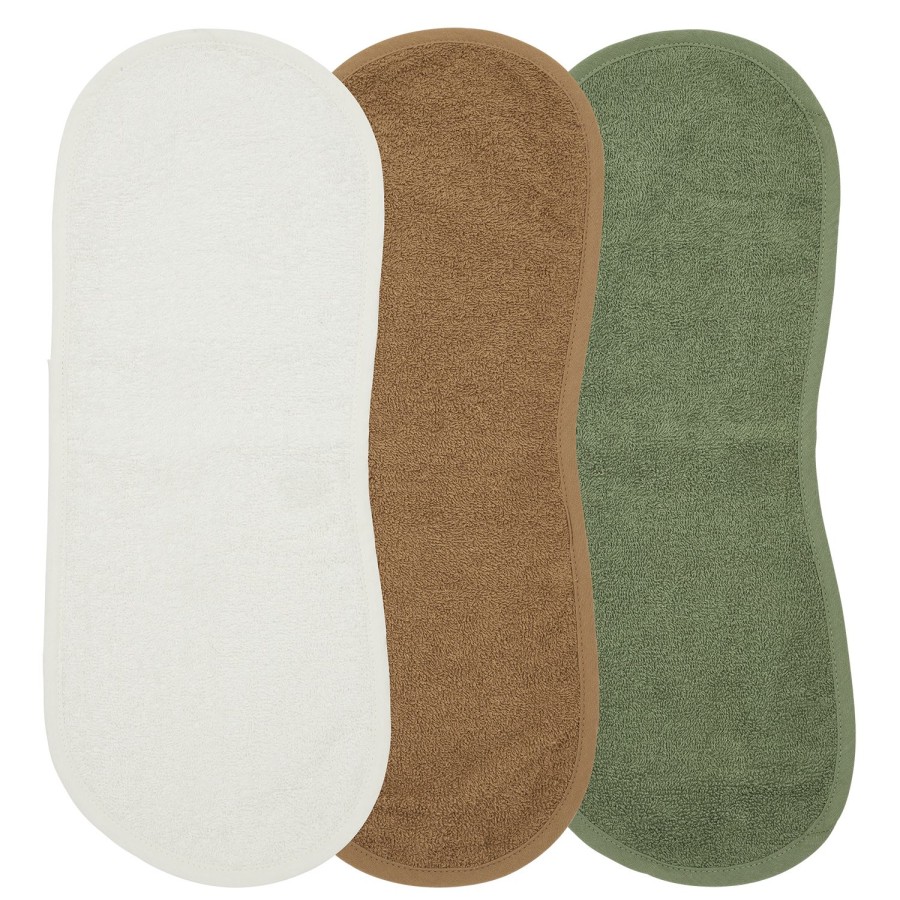 Verzorgen Meyco Baby | Spuugdoek 3-Pack Badstof Uni - Offwhite/Toffee/Forest Green - 53X20Cm