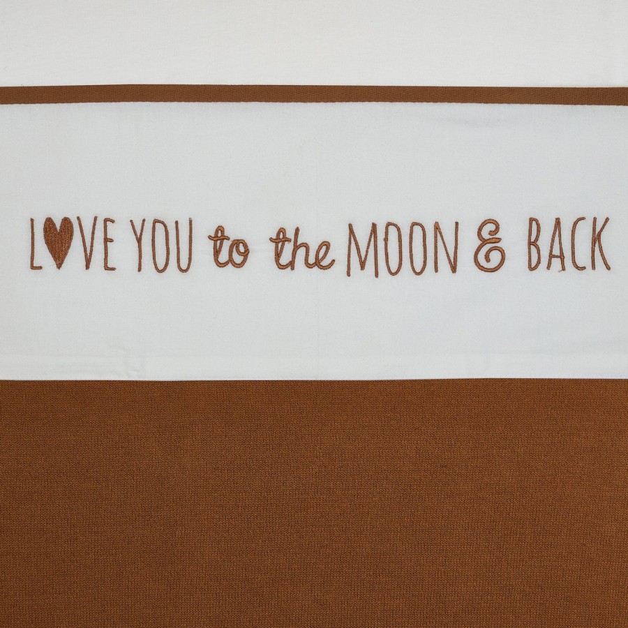 Slapen Meyco Baby | Wieglaken Love You To The Moon & Back - Camel - 75X100Cm