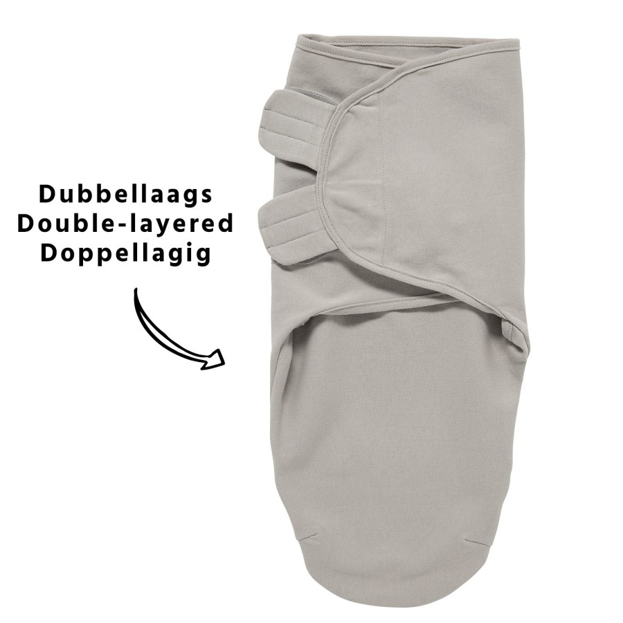 Slapen Meyco Baby | Swaddlemeyco Inbakerdoek Dubbellaags Uni - Grey - 4-6 Maanden