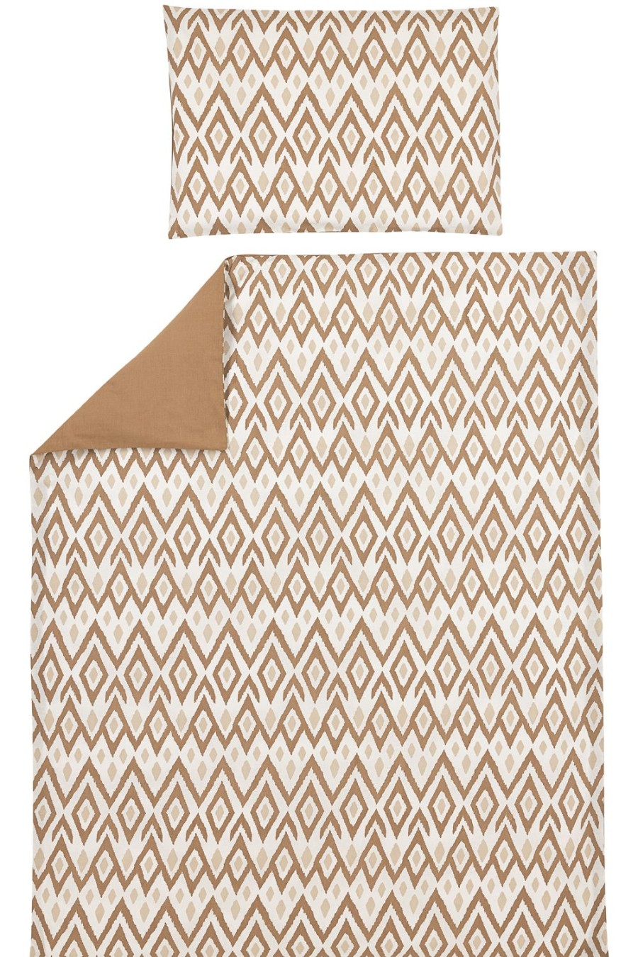 Slapen Meyco Baby | Dekbedovertrek Peuter Ikat - Sand/Toffee - 120X150Cm