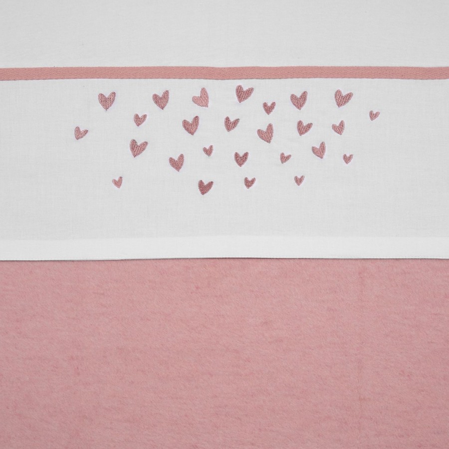 Slapen Meyco Baby | Wieglaken Hearts - Old Pink - 75X100Cm